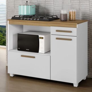 Balcao CookTop Cronus 120 5 Bocas com Tampo com Recorte 63,5 x 35 Branco Arte Moveis